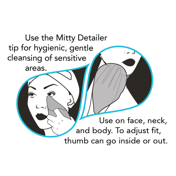 The Mitty® Max Ultra-Gentle, Large Mitt for Face and Body