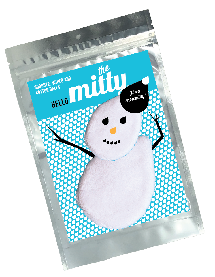 The Mitty Snowman 2-Piece Gift Set of Ultra-Gentle, Reusable Cleansing Cloths
